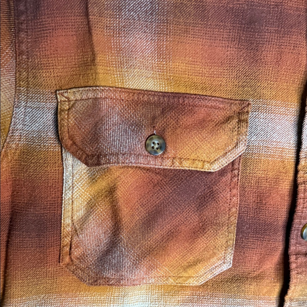 Pendleton Orange Rust Ombre Plaid Button-Down Shi… - image 4